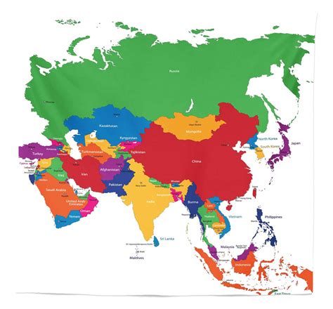 Asia World Map Countries