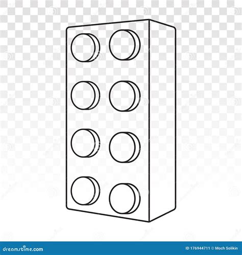 Lego Brick Block Or Piece Line Art Vector Icon For Toy Mobile App And Websites | CartoonDealer ...