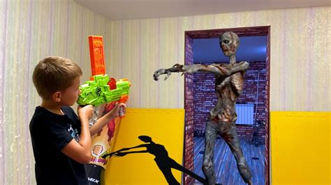 Nerf War Zombie Apocalypse Зомби Апокалипсис ЗОМБИ лезут из подвала ...