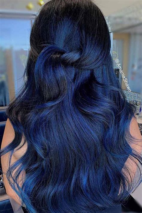 Top 48 image black hair with blue highlights - Thptnganamst.edu.vn