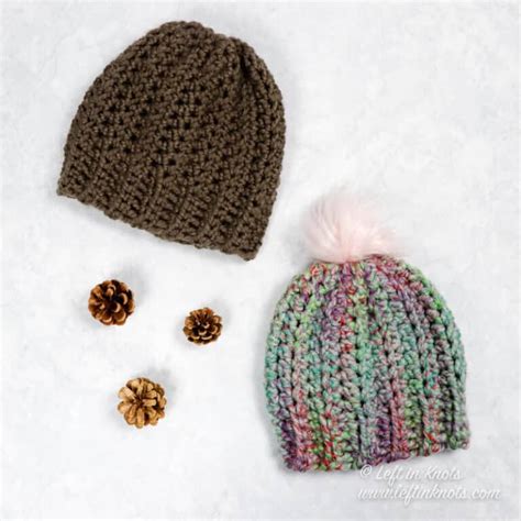 Double Crochet Hat in 10 Sizes - Free Pattern for Beginners - Left in Knots