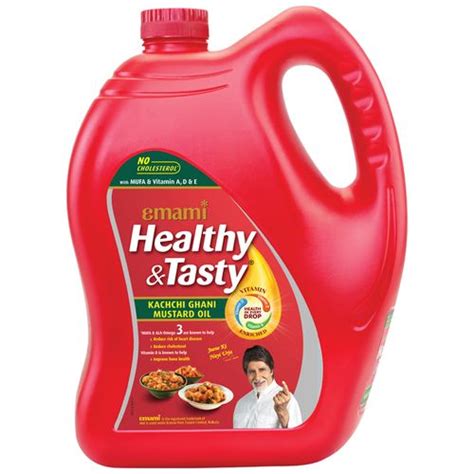 Buy Emami Healthy Tasty Mustard Oil Kachi Ghani 5 Ltr Online at the Best Price of Rs 1100 ...