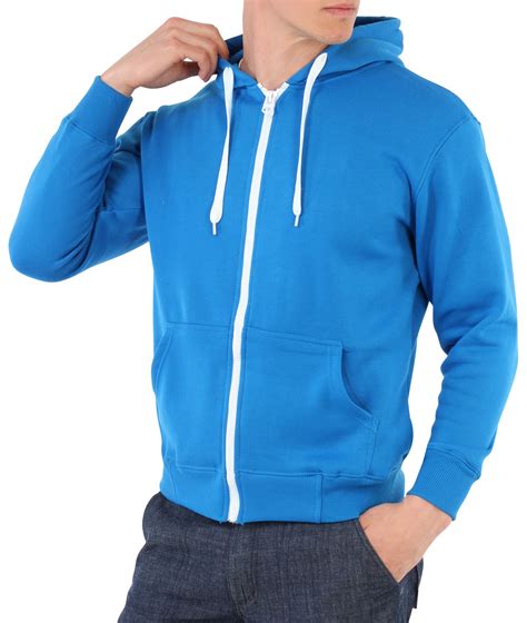 Mens Zip Up Plain Tracksuit Hoody Hoodie Hooded Top Jacket Sweatshirt Sport | eBay