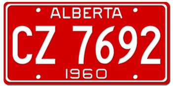 1960 ALBERTA LICENSE PLATE - EMBOSSED WITH YOUR CUSTOM NUMBER [intal60 ...