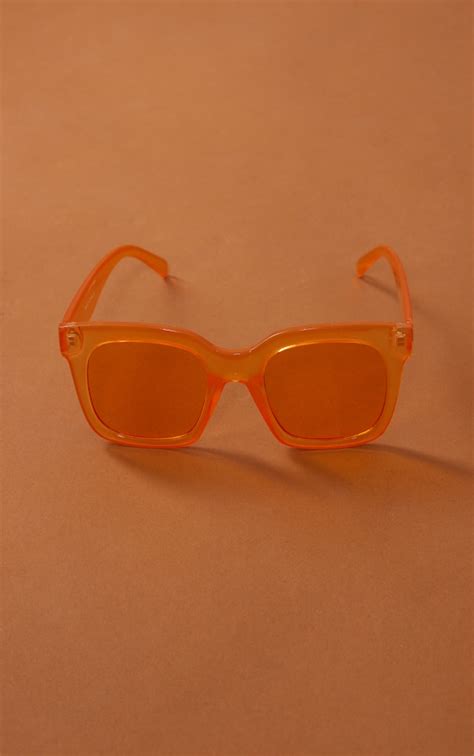 Orange Lens Oversized Square Frame Sunglasses | PrettyLittleThing