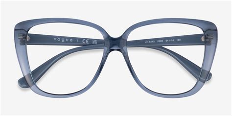 Vogue Eyewear VO5413 - Square Transparent Blue Frame Glasses For Women ...