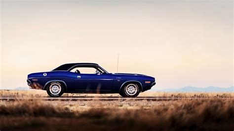 blue convertible coupe Dodge Challenger 1970 #car #road #1080P # ...