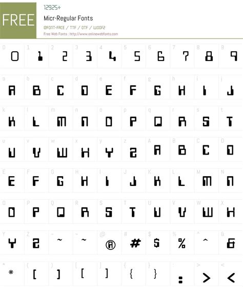 Micr-Regular 1.0 20-10-2002 Fonts Free Download - OnlineWebFonts.COM