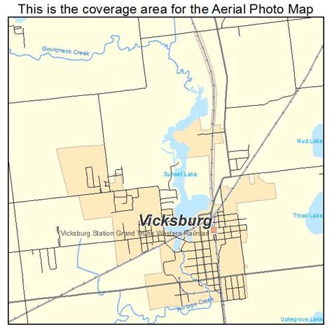 Aerial Photography Map of Vicksburg, MI Michigan