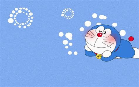 Cute Cartoon Cat Doraemon A Dream Simple Blue Background Doraemon ...