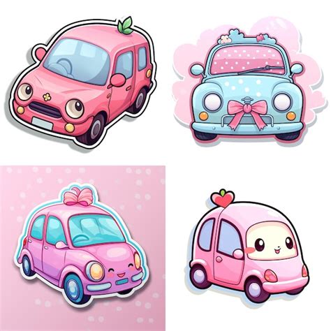 Premium AI Image | Cute car stickers