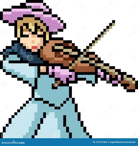 Vector Pixel Art Woman Violin Stock Vector - Illustration of enjoy ...