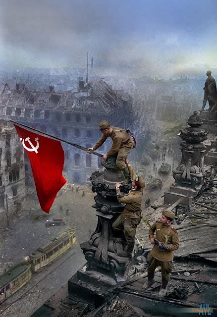 Colors for a Bygone Era: Raising the Soviet flag over the German Reichstag, May 1945