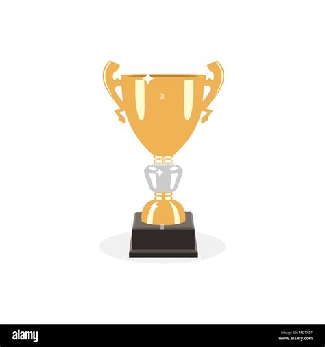 Trophy gold cup flat design on a white background. Award cup. Vector ...