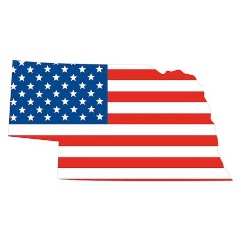 Premium Vector | Map of nebraska with usa flag usa map