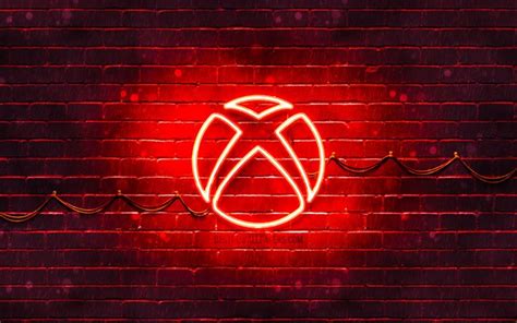 Download wallpapers Xbox red logo, 4k, red brickwall, Xbox logo, brands ...