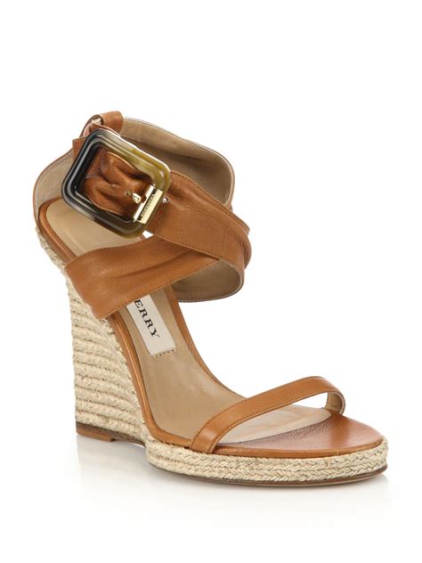 Burberry Wedge Ankle Tie Sandals, Ankle Strap Wedges, Wedge Heel Sandals, Leather Wedge Sandals ...