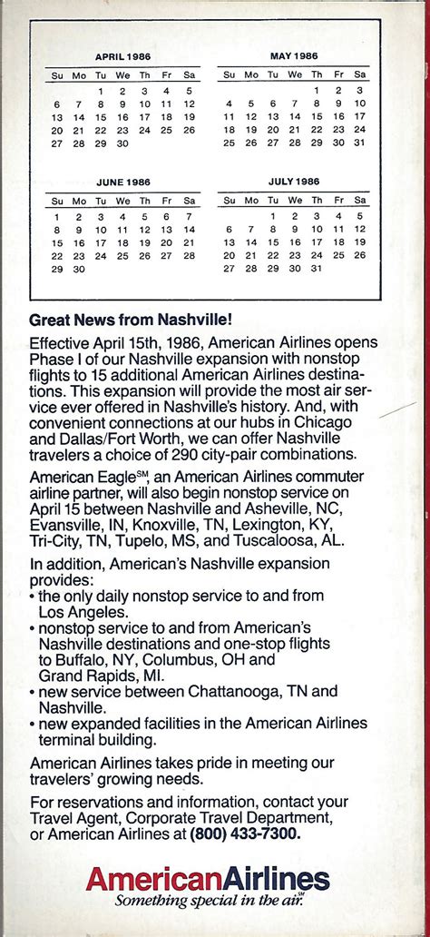 American Airlines Timetables - World Airline Historical Society