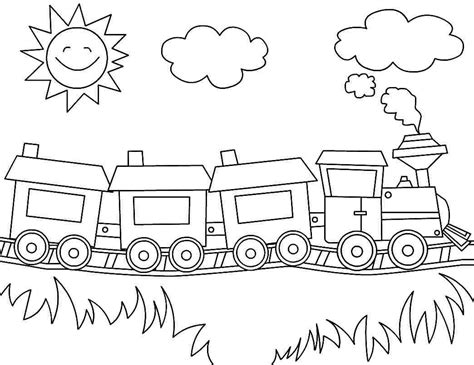 Printable Coloring Pages Transportation Train For Preschool #54526 | สมุดระบายสี, กระดาษระบายสี ...