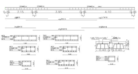 Reinforcement Plan For A Reinforced Concrete Beam Details Dwg File | My ...