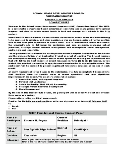 Sample Project Concept Paper | Curriculum | Teaching