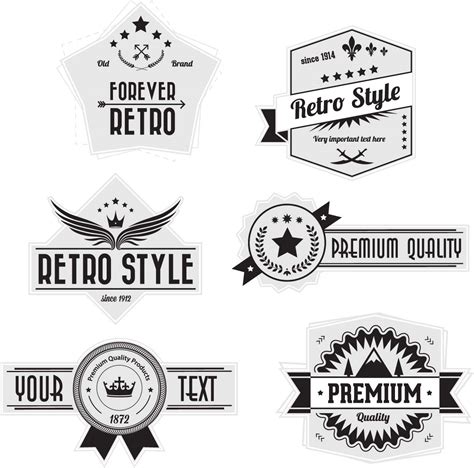 Retro badges logo set vector | Free download