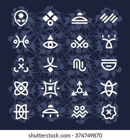 Alien Hieroglyphs Set 20 Abstract Pictograms Stock Vector (Royalty Free) 374749870 | Shutterstock