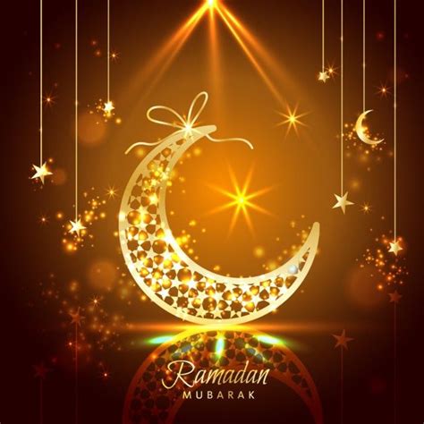 Free Vector | Ramadan background decorated with moons and stars ...