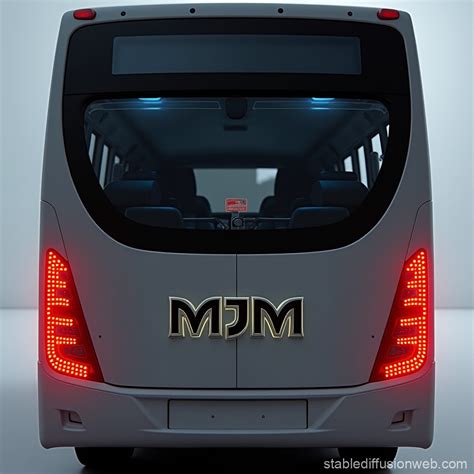 Rear View of Modern Bus with MJM Logo | Stable Diffusion Online