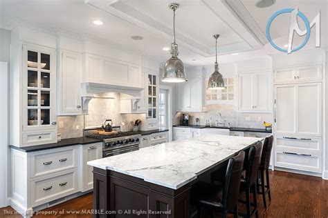 Like the contrasting countertops and the light fixtures | Kitchen ...