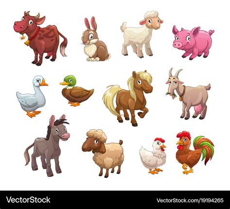 Cartoon Farm Animals Collection Stock Vector Illustra - vrogue.co