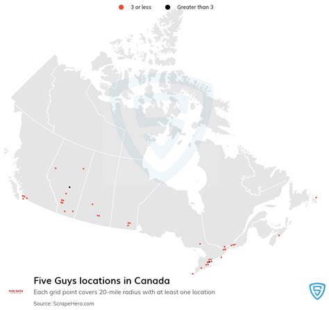 List of all Five Guys restaurant locations in Canada - ScrapeHero Data ...