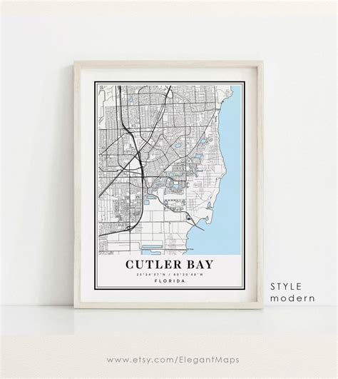 Cutler Bay Florida Map Cutler Bay FL Map Cutler Bay City - Etsy