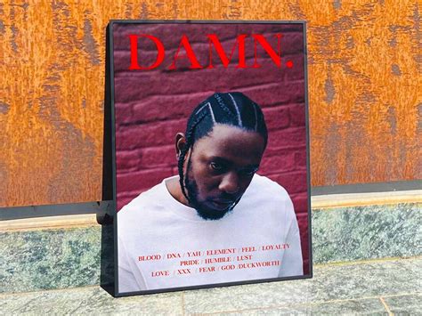 Kendrick Lamar damn Album Cover Poster Tracklist - Etsy