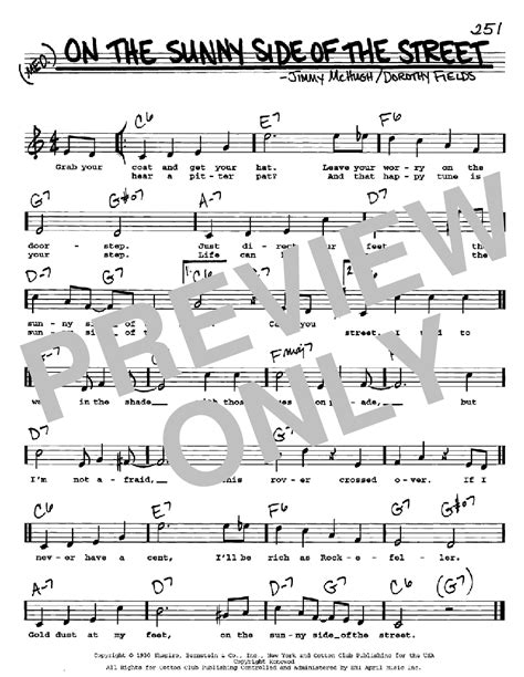 On The Sunny Side Of The Street | Sheet Music Direct