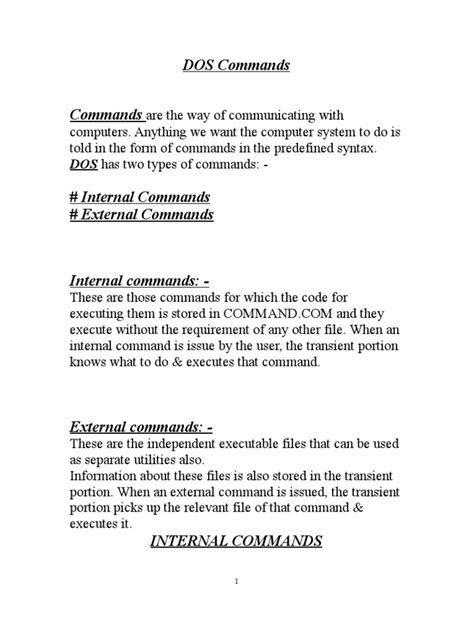 DOS Commands | PDF | Command Line Interface | C (Programming Language)