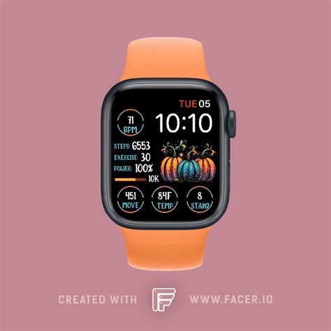 The Fitbit Gal™️ - 🎃Fall Pumpkin Glow🎃 - watch face for Apple Watch, Samsung Gear S3, Huawei ...