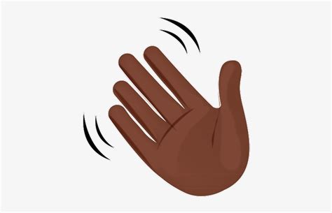 Waving Hand Emoji - Black Hand Waving Emoji - Free Transparent PNG ...