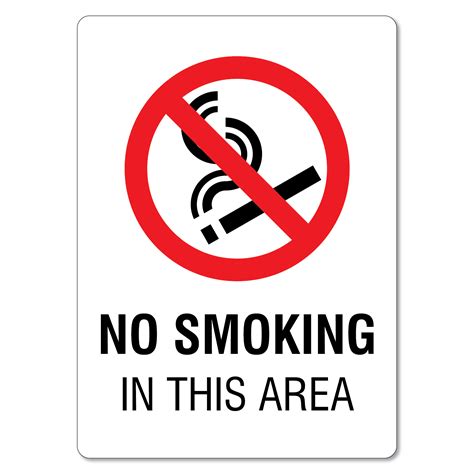 Smoking Sign - No Smoking In This Area - The Signmaker