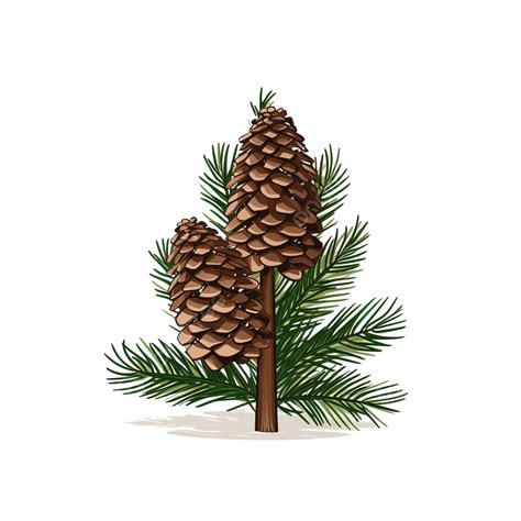 Coniferous Tree With Cones Pine Tree Illustration, Pine, Fir, Isolated PNG Transparent Image and ...