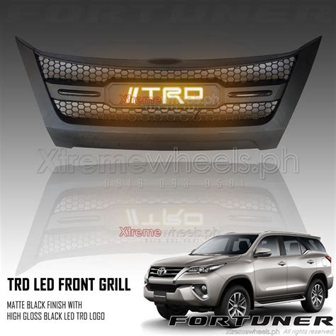 Toyota Fortuner 2016-2020 Led TRD Logo Matte Black Front Grill / Grille ...