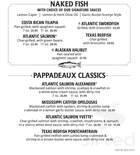 Pappadeaux Drinks Menu With Prices