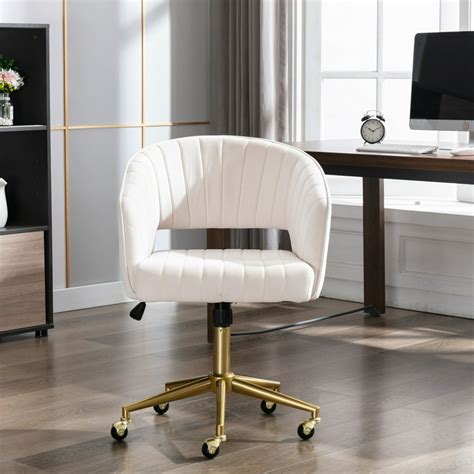 LUXMOD Home Office Task chair with wheels, Upholstered Home Office Desk ...