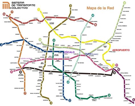 Metro df map - Mexiko-Stadt Zug-Karte (Mexiko)