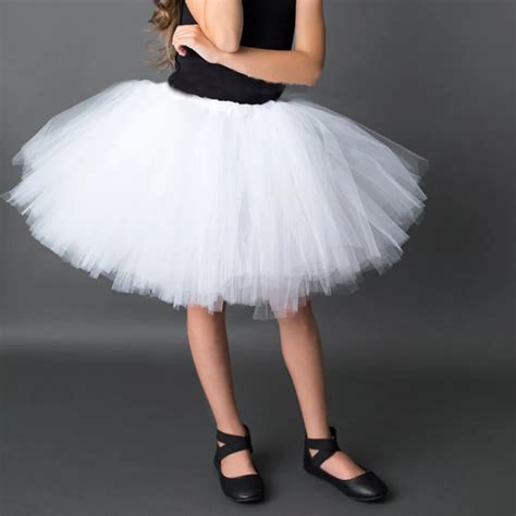 Girls Pure White Fluffy Tutu Skirt Baby Birthday Party Solid Color ...