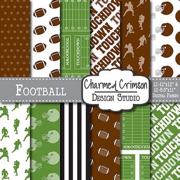 Football Digital Paper 1068 by Charmed Crimson | TpT