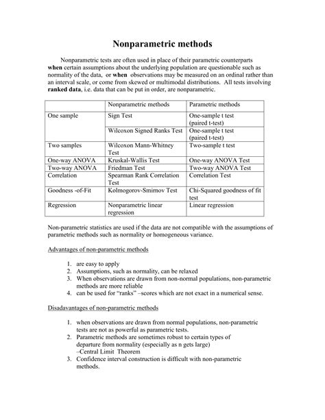 Nonparametric methods