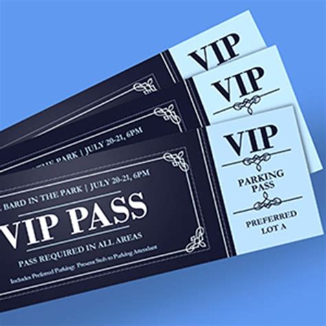 Create VIP passes for your next event with these custom printed tickets! They are great for ...