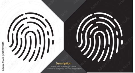 Fingerprint black and white vector isolated on background. Stock Vector | Adobe Stock