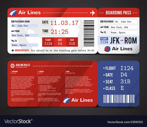 Boarding pass design composition Royalty Free Vector Image